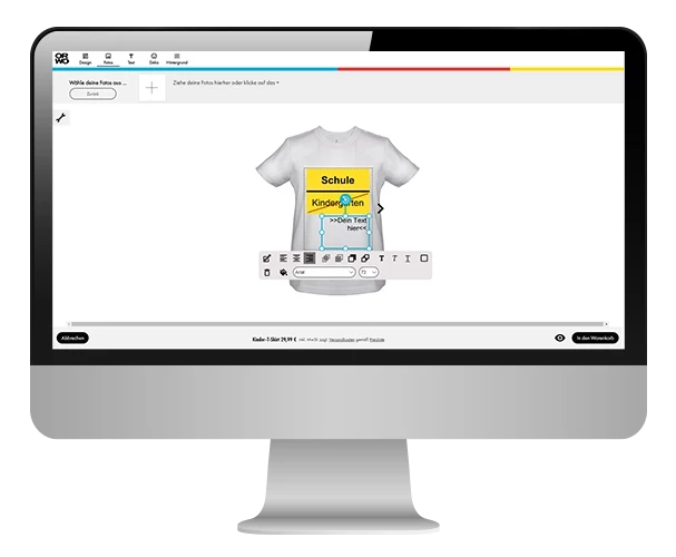 Ein Kindershirt bedrucken lassen ist bei ORWO besonders einfach. Wähle Größe und Farbe und schon kannst du mit dem Gestalten im ORWO Online-Designer beginnen.