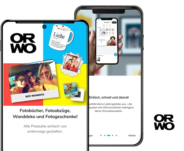 Wenn du deine Keksdose personalisieren möchtest, kannst du das auf verschiedene Wege tun. Nutze die ORWO Foto-App und lade sie dir auf dein Handy herunter.