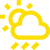 Stilisiertes gelbes Wettersymbol steht für wetterfestes und langlebiges Material