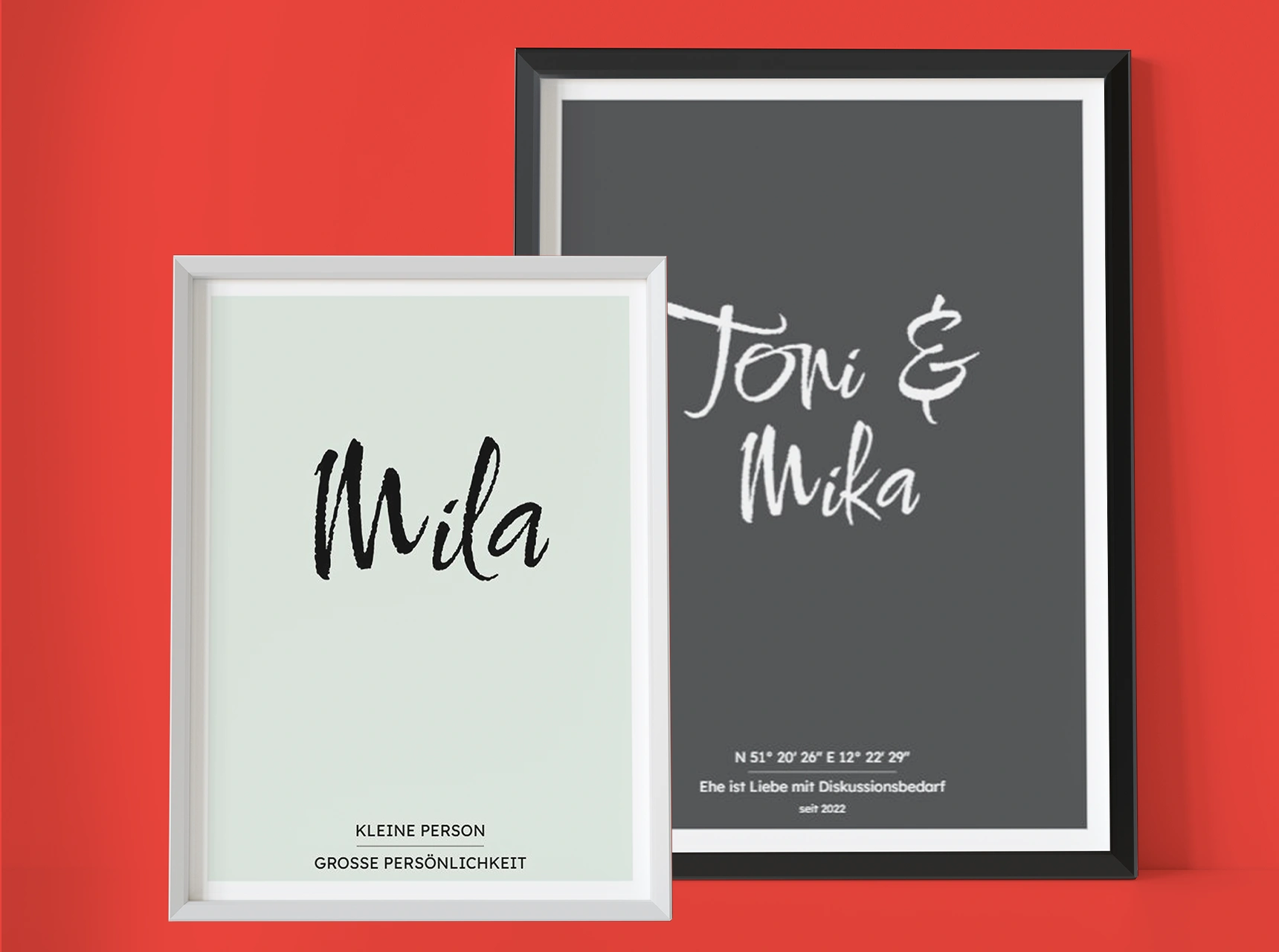 Typografie Poster mit Namen als individuelles Design Geschenk