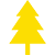Stilisierter gelber Tannenbaum steht für natürliche Holzstruktur und rustikalen Look