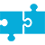 Zwei blaue Puzzleteile – Foto-Puzzle mit Auswahl an Teilezahl