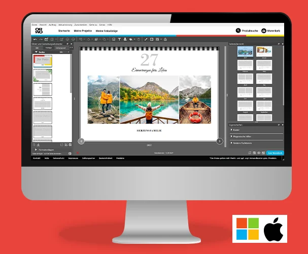 Fotokalender per Software selbst gestalten Fotokalender mit persönlichen Reisefotos in der Gestaltungssoftware am Computer individuell erstellen.