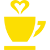 Eine stilisierte gelbe Tasse steht für isolierende Wirkung und heißen Teegenuss ohne Verbrennen.
