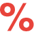 Rotes Prozentzeichen – Kalender personalisieren jetzt zum Sonderpreis sichern.