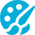 Blaue Farbpalette mit Pinsel – Jede Stickergröße individuell gestalten – Motive werden auf dem Bogen