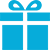 Stilisiertes blaues Geschenk steht für individuelle Geschenkidee mit Schokolade.