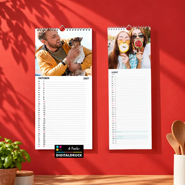Küchenkalender mit Foto in 14,8 x 42 cm und 21 x 42 cm