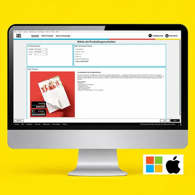 Kalender mit der ORWO Gestaltungssoftware individuell erstellen
