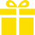 Stilisiertes gelbes Geschenk – Tischkalender: praktisches Geschenk für jeden Tag im Jahr.
