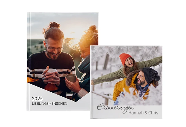 Fotoprodukte Fotobuch mit Hardcover-Einband, personalisiert mit emotionalen Paarfotos und liebevoll gestalteten Erinnerungsseiten.