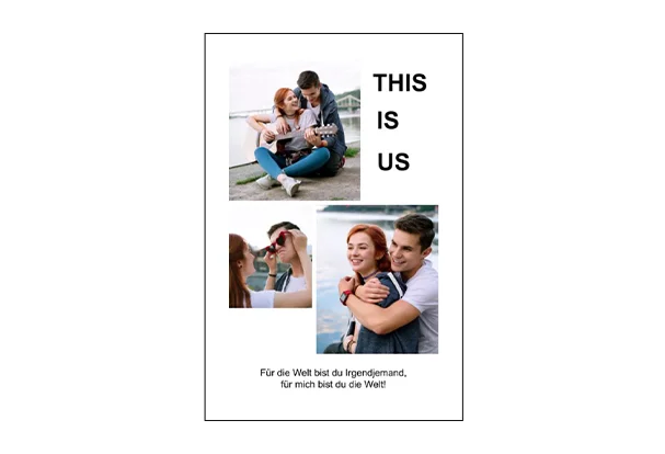 Design „This is us“ für alle Poster vom eigenen Foto im Hoch- und Querformat, sowie unterschiedlichen Größen. Ideal für Verliebte, Freunde und Familie.