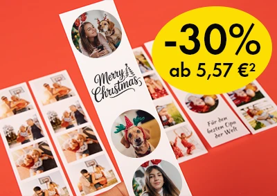 ORWO Fotostreifen mit weihnachtlichen Motiven – personalisierte Fotoprints mit 30% Rabatt
