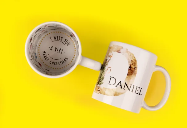 Kreative Weihnachtstasse gestalten – Weihnachtsfoto selber machen mit festlichem Flair.