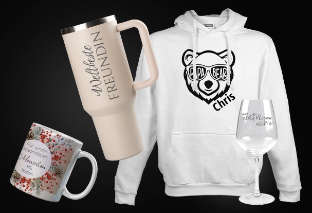 Entdecke die Welt der Fotogeschenke mit personalisierten Tassen, einem gravierten XXL Thermobecher und vielen weiteren Produkten. Ideal für besondere Momente, erhältlich während der Black Week Angebote.