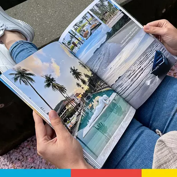 Urlaubsfotos in Szene setzen im Fotobuch Urlaubsfotos in Szene setzen mit deinem ORWO-Fotobuch. Hardcover-Fotobuch A4 mit Urlaubsfotos.