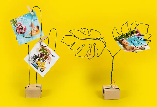 Werde kreativ und erschaffe aus Draht einen Fotohalter in Form eines Kaktus oder einer Monstera