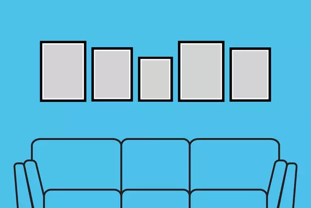 Kantenhängung für eine moderne Bildergalerie Tipp Kantenhängung: Platziere deine Bilder mit gleichen Abständen in einer Linie, das Format ist irrelevant