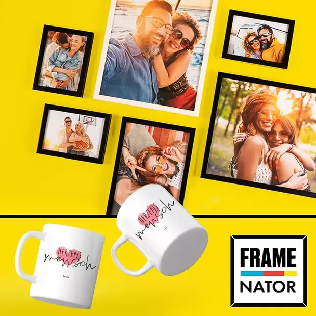 Valentinstag Fotogeschenke mit gerahmten Fotos und personalisierten Tassen für besondere Menschen