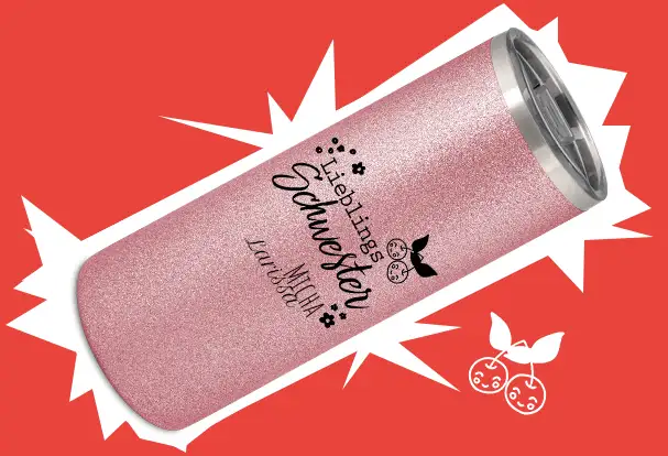 Glitzernder Coffee-to-go-Becher in Rosa: Der perfekte Begleiter für Kaffeeliebhaberinnen unterwegs!