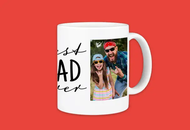 Für den best Dad ever: Gestalte eine Fototasse als Geschenk für Papa. Papa-Tochter-Foto und Clipart drauf - Fertig! So startet dein Papa jeden Tag mit einem Lächeln.