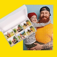 Personalisierte Spiele & Puzzle: Fotopuzzle mit Vater und Kleinkind, sowie Foto-Memo mit Familienfotos in eleganter weißer Box. Spaß und Erinnerungen in einem.