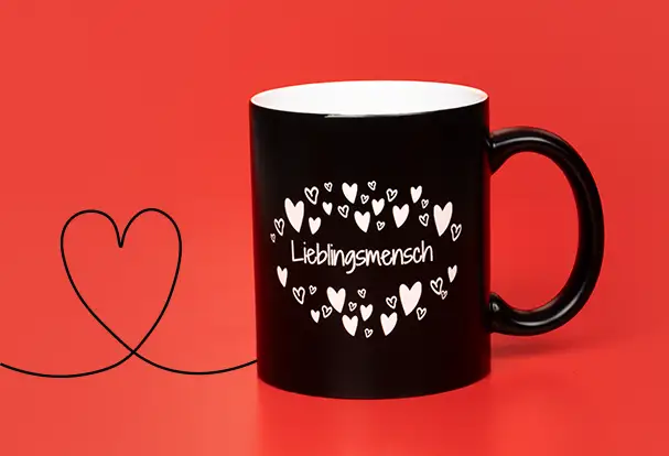Für deinen Lieblingsmenschen mit einer individuell gravierten schwarzen Tasse für echte Genussmomente sorgen
