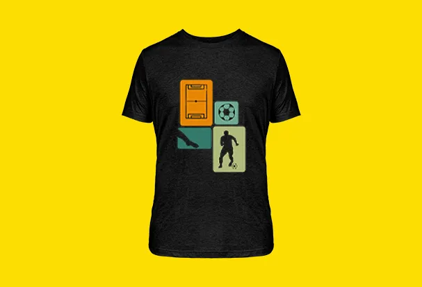 T-shirt Schwarz mit Fußball Motiv