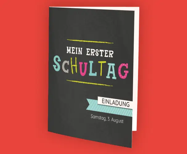 Ihr wollt den Schulanfang mit Freunden und Familie feiern? Dann bestelle bei ORWO bunte Einladungskarten für die Einschulung, einzeln oder im praktischen 10-er Set.