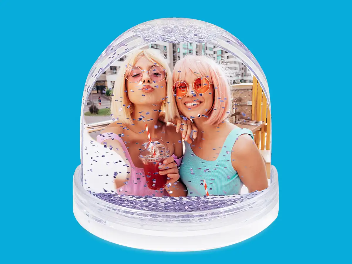 Shine Bright: Individuelle Fotoschneekugel mit Glitzer – das perfekte Geschenk für funkelnde Erinnerungen!