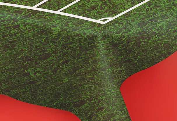 Tischdecke mit Fußballfeld Motiv