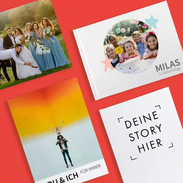 Nutze unsere Designs um dein Fotoalbum zu gestalten Hochzeit, Geburt, Urlaub: Geschichten, festgehalten in Lieblingsbildern. Jetzt Fotoalbum selbst gestalten!