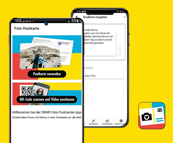 Mit unserer Postkarten-App kreative Einladung zur EM2024 versenden. Postkarten-App