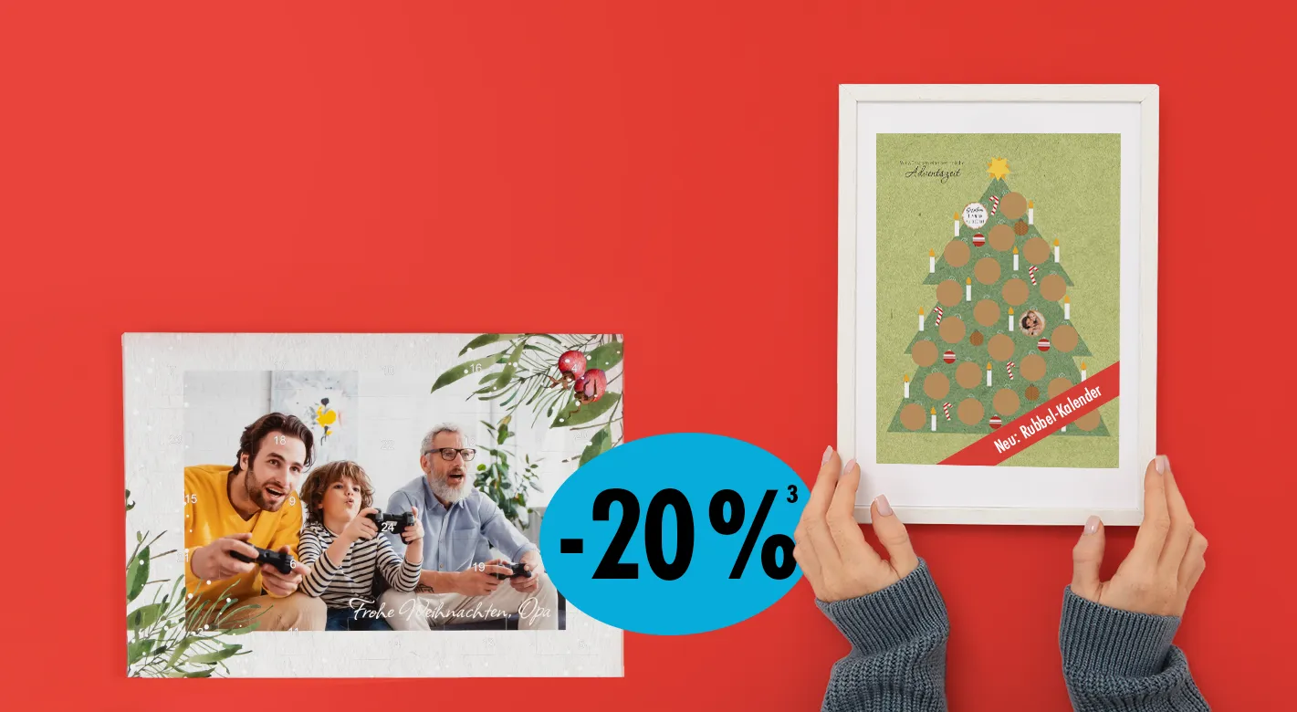 Fotoprodukte Adventskalender von ORWO – personalisiert mit Fotos und Rubbel-Kalender