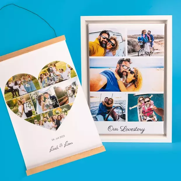 Valentinstag Fotogeschenke mit personalisiertem Poster und Bilderrahmen als Liebeserklärung