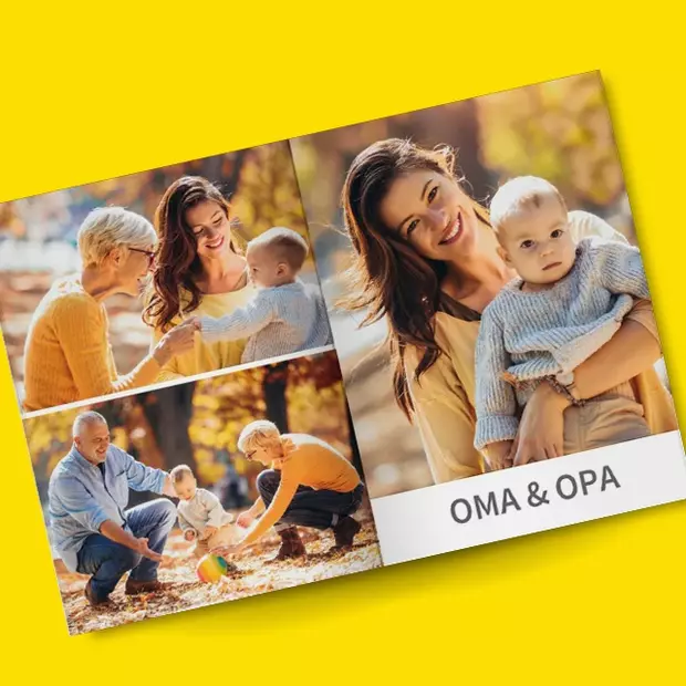 Baby Fotobuch mit Erinnerungen für die ganze Familie Baby Fotobuch mit Oma und Opa – gemeinsame Familienmomente für Generationen festgehalten.