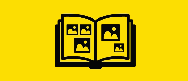 Fragen zum Fotobuch im Überblick - ORWO Service FAQ Das Icon für Fotobücher, das als Teil der ORWO-Service FAQ dargestellt wird. Es symbolisiert die Auswahl und Optionen, die für Fotobuchbestellungen zur Verfügung stehen.