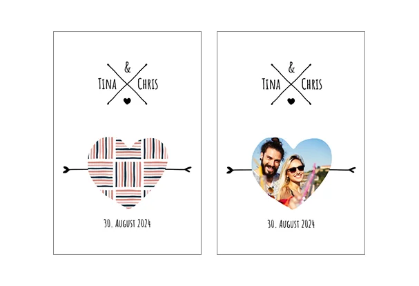 Geldgeschenk verpacken: Zur Hochzeit mit Herz Ein Design zur Hochzeit mit ausschneidbarem Herz, Namen und Datum - Jetzt dein persönliches Geldgeschenk verpacken.