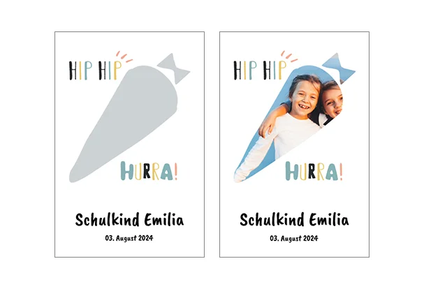 Geldgeschenk verpacken zum Schulbeginn Der Schriftzug „Schulkind Emilia“ und das Zuckertütenmotiv sind individualisierbar und ideal um ein Geldgeschenk zu verpacken.
