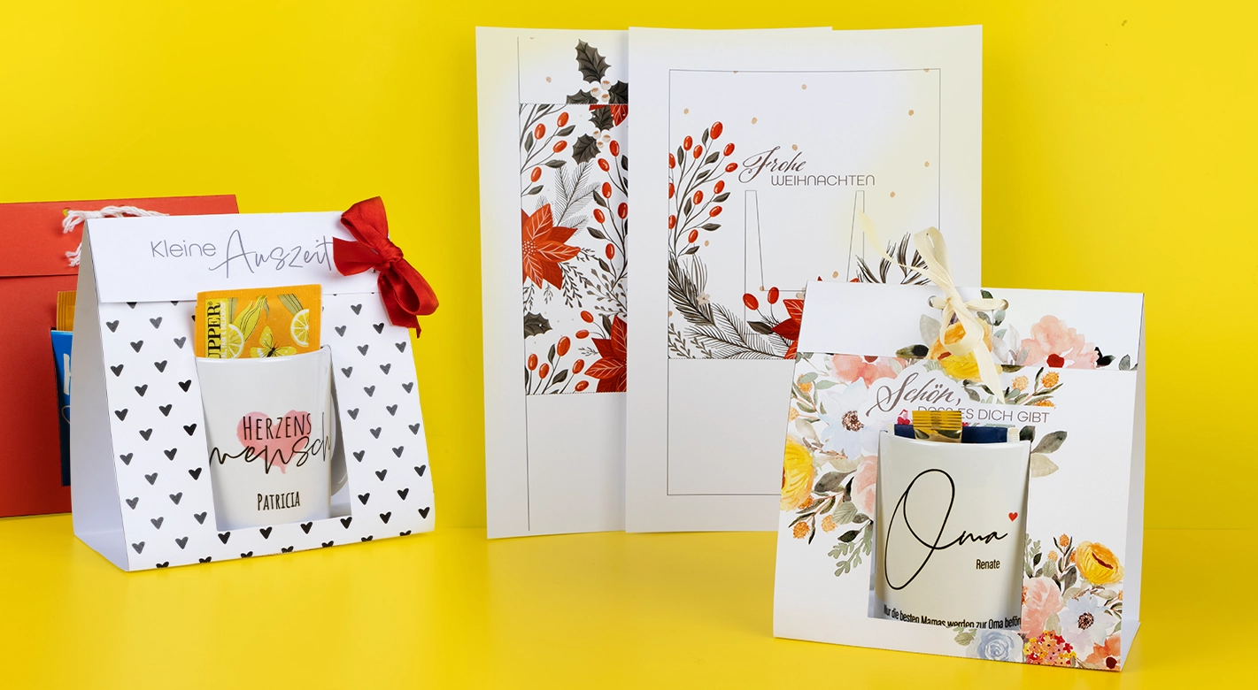 Tassen Geschenkset: Entdecke unseren DIY-Tipp Mit diesem DIY-Tipp kannst du ganz einfach deine Tassen persönlich gestalten und verpacken.