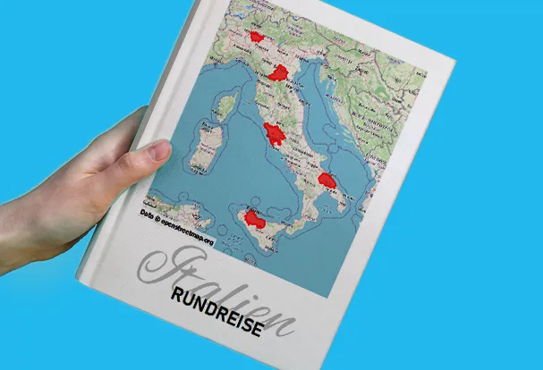 Italien Rundreise mit Karte im Fotobuch – Tipps für kreative Gestaltung und Reiseerinnerungen.
