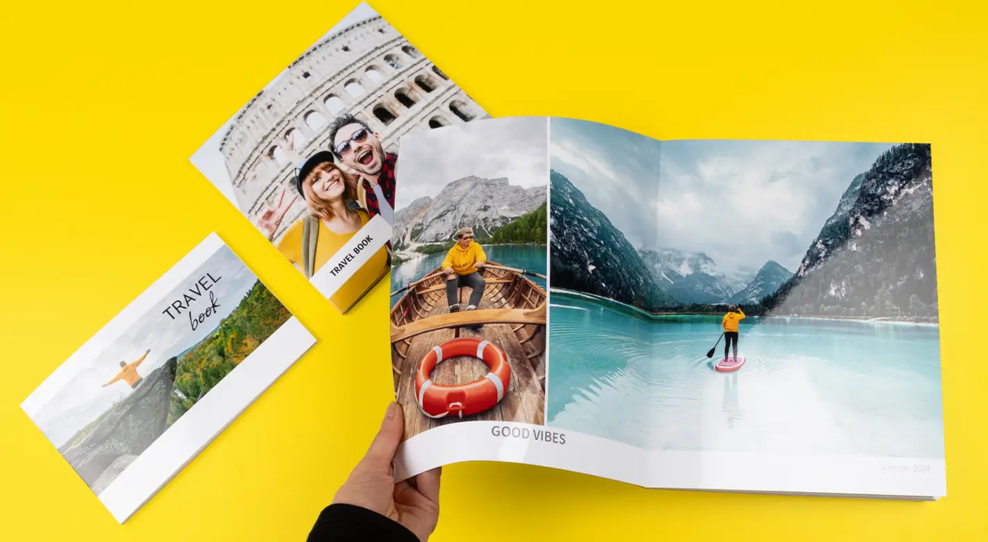 Software-Fotobuch-Tipps – einfach per Software gestalten Fotobuch mit Reiseerinnerungen und Landschaftsfotos, gestaltet mit Fotobuch-Software.