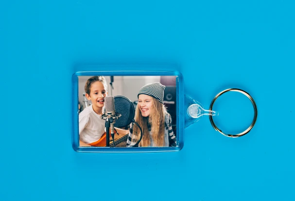 Foto-Schlüsselanhänger für Mama Personalisierter Schlüsselanhänger mit Foto von Kindern beim Musizieren als kleines, persönliches Fotogeschenk zum Muttertag für den Alltag