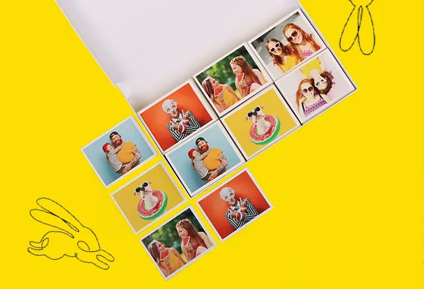 Ostergeschenke mit Foto – Individuelles Foto-Memo-Spiel Foto-Memo-Spiel mit eigenen Bildern als personalisiertes Fotogeschenk zu Ostern.