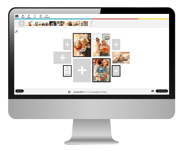 Mit dem ORWO Online Designer kannst du deine Bilderwand für Wohnzimmer, Flur oder Küche gestalten. Hier findest du viele Ideen für dein Bilder-Set mit Rahmen.