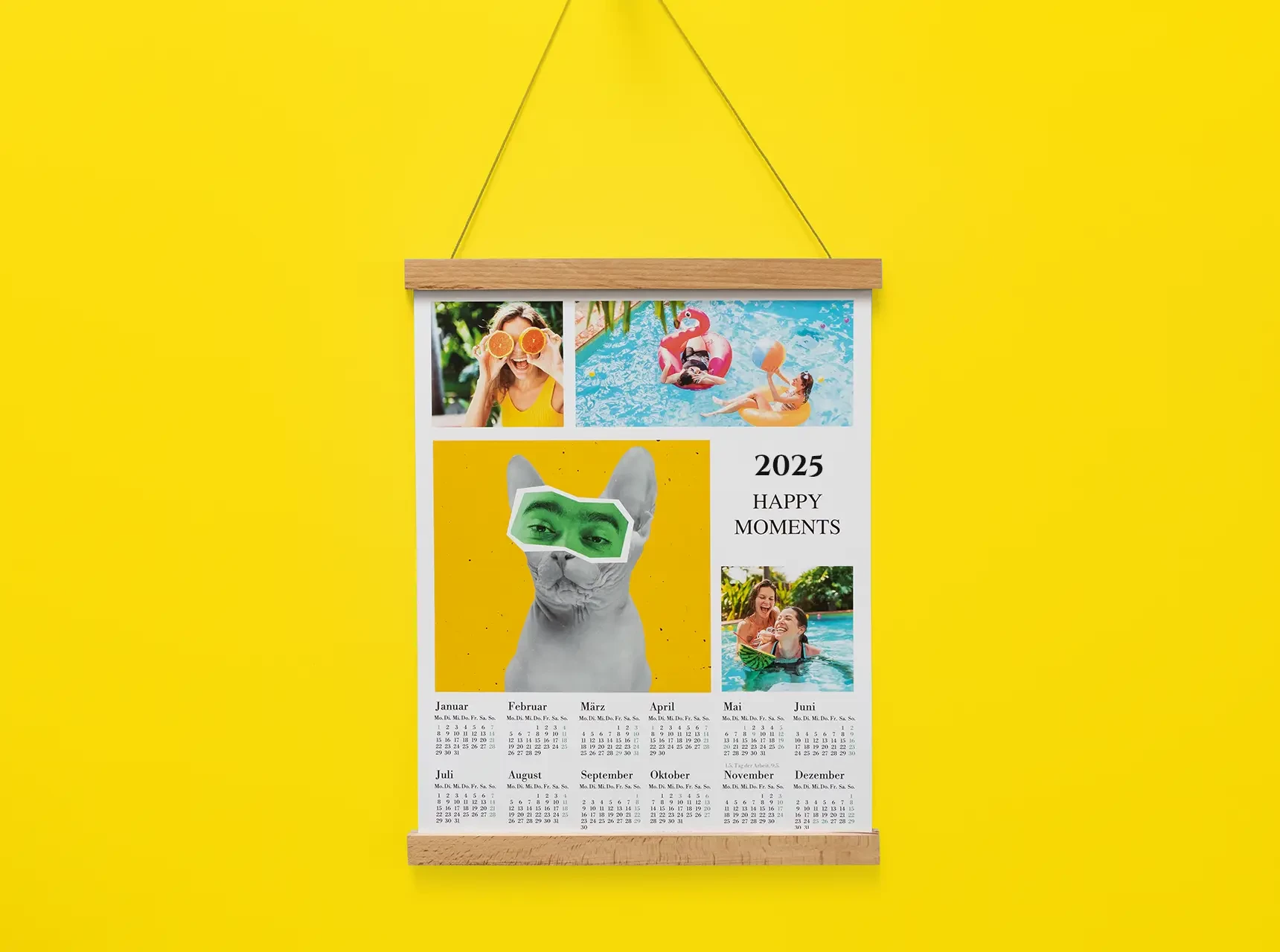 "Bei uns entscheidest du, ob du deinen Jahreskalender selbst gestalten möchtest – mit der Möglichkeit, eine magnetische  Holzleiste zum Aufhängen hinzuzufügen oder nicht."