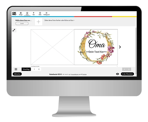 Einkaufstasche von ORWO bedrucken lassen. Die Tasche gestaltest du spielendleicht im ORWO Online-Designer mit zahlreichen Design-Vorlagen und deinen Bildern. 