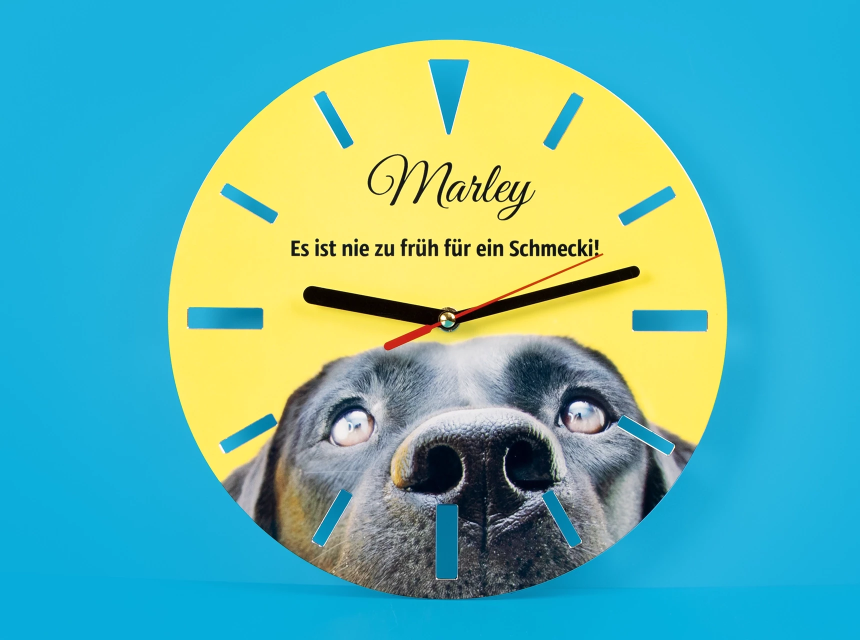 Lass jetzt eine Wanduhr mit deinem allerliebsten Foto bedrucken, um beim Blick auf die Uhr nicht nur die Zeit zu wissen, sondern auch an schöne Momente zu denken.