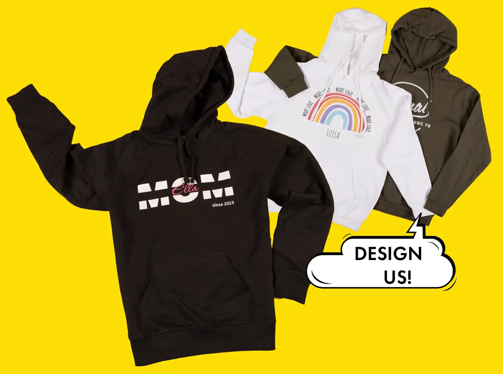 Hoodie bedrucken lassen, kuschelweicher Innenstoff Hoodie selbst gestalten und richtig kreativ werden. Die Hoodies warten nur darauf, von dir designet zu werden, um anschließend von uns bedruckt zu werden.