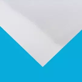 Glänzende Papieroberfläche in Echtfotoqualität wählen Detailansicht der Papieroberfläche mit Lichtreflexion auf blauem Hintergrund. Die Grafik steht für die Auswahl „Glanz“.